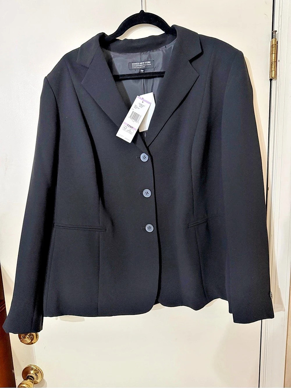 Jones New York Collection Platinum Women's Black Blazer Size 22WP NWT